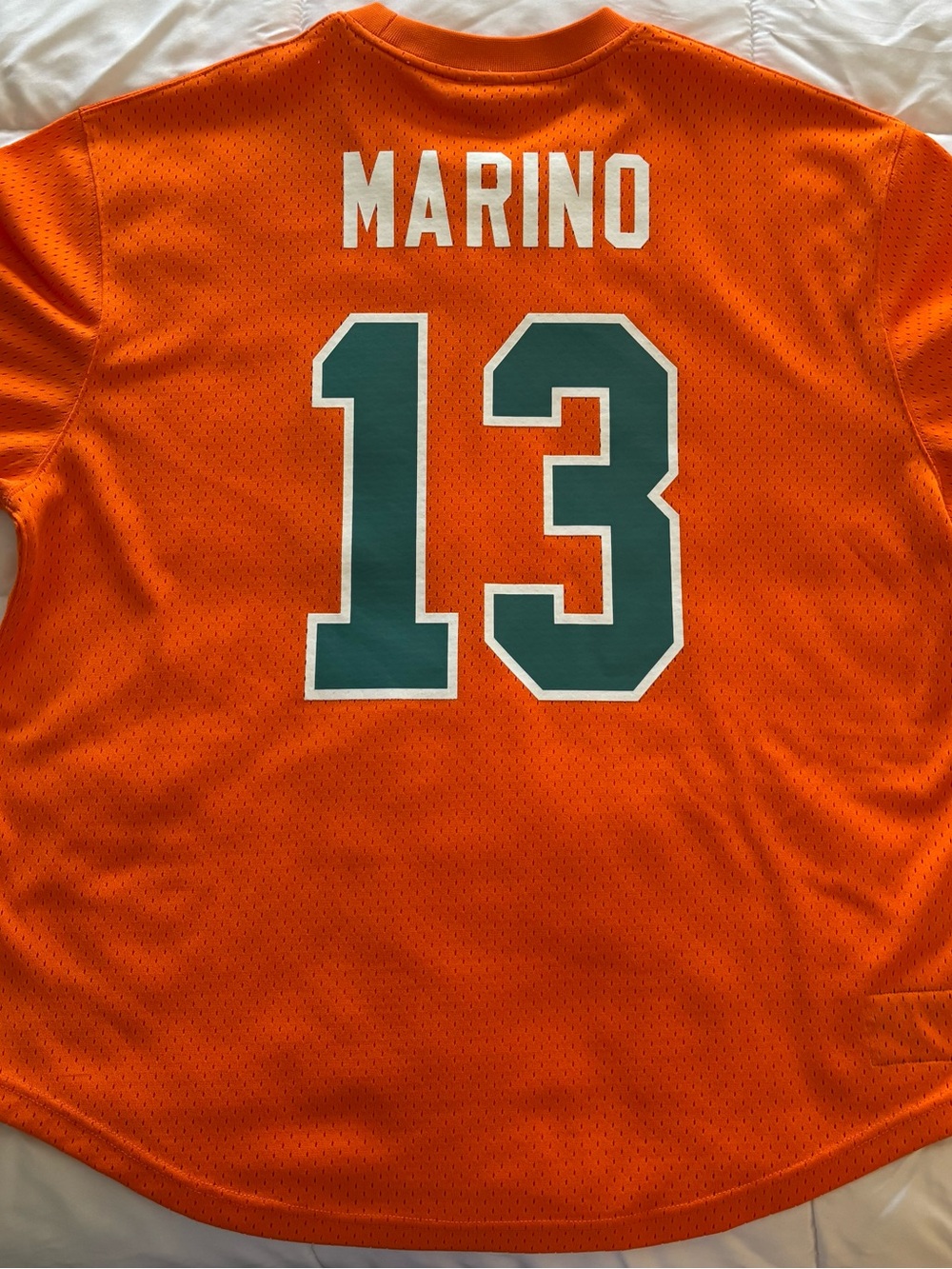 Mitchell & Ness Orange Dolphins Mesh Jersey Tag Detail - Picture 2 of 4